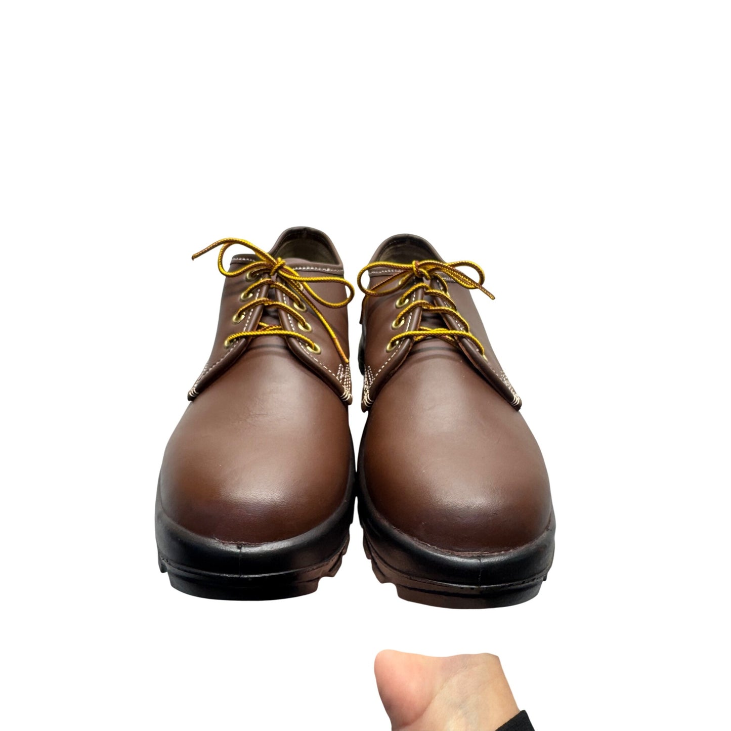 Brown Leather Lace-Up Shoes With Rugged Soles For Outdoor & Casual Wear #131B