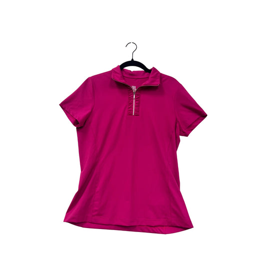 Tail Womens Medium Hot Pink Half-Zip Golf Polo Shirt Lightweight Stretch Fabric #6788