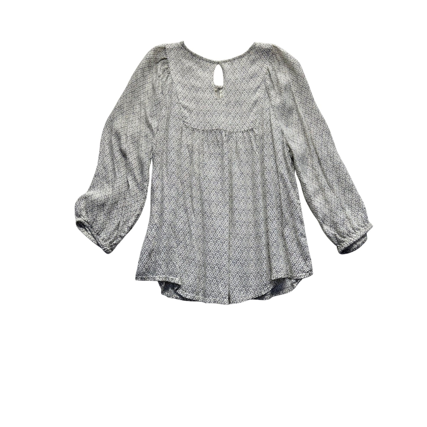 Lucky Brand Boho Embroidered Long-Sleeve Blouse Medium #9935