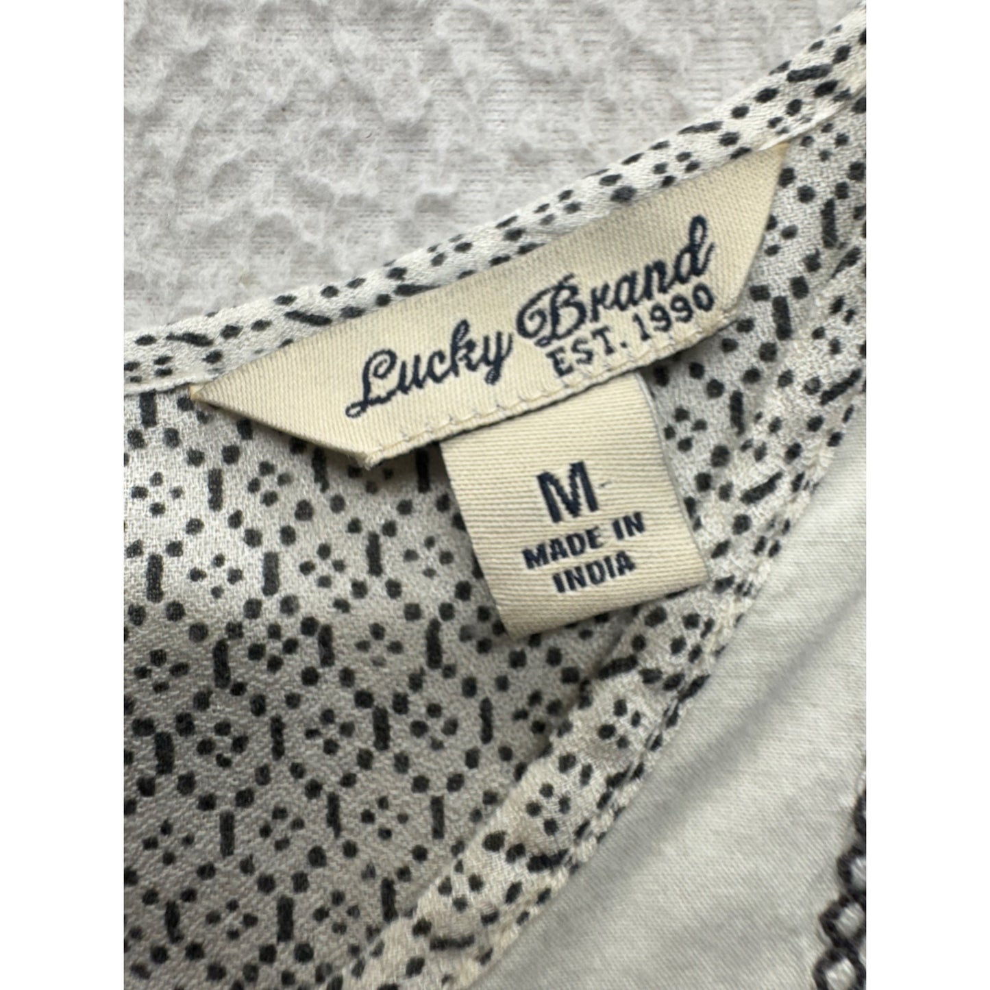Lucky Brand Boho Embroidered Long-Sleeve Blouse Medium #9935