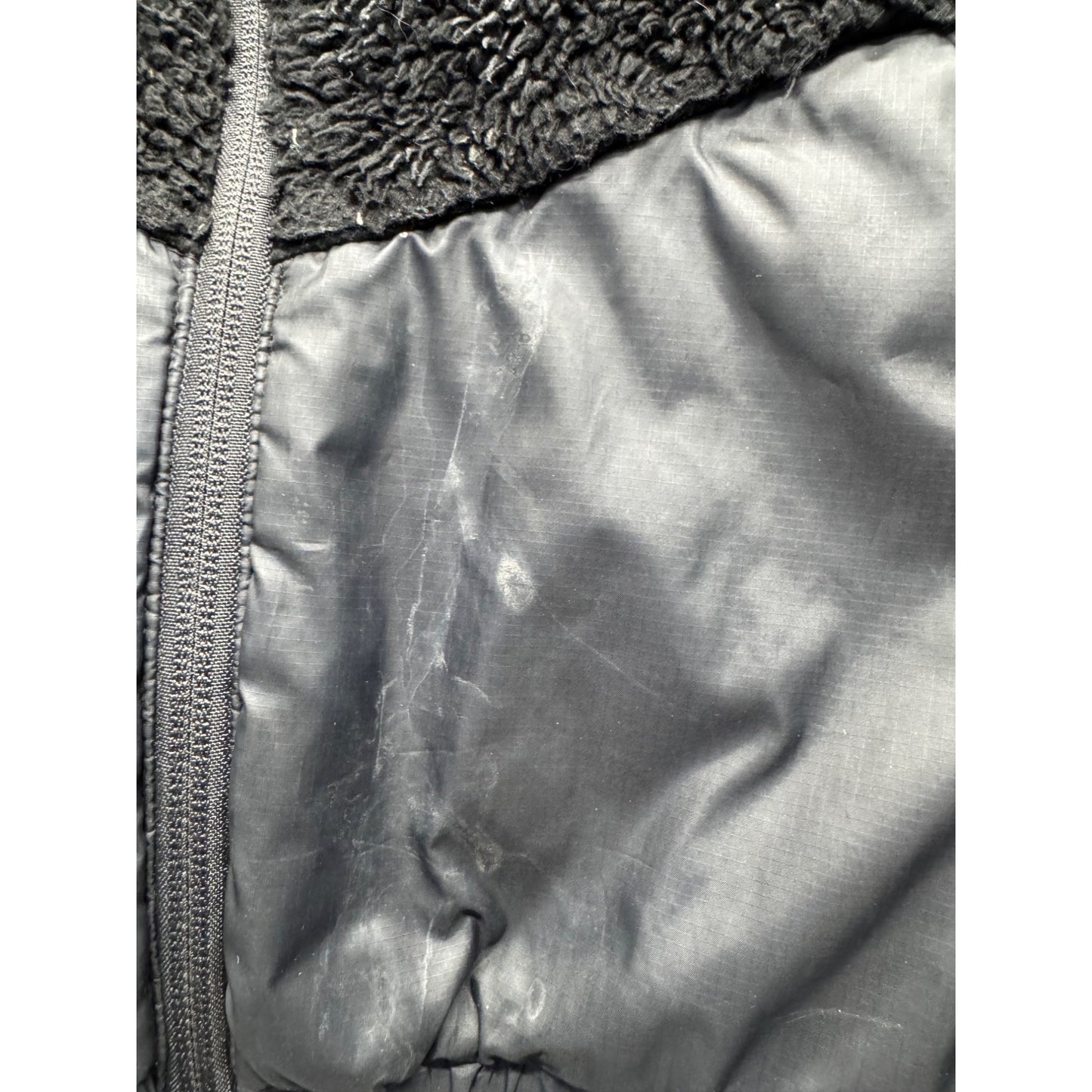Nike Girls Black Fleece & Nylon Hooded Jacket With Pink Logo #7804