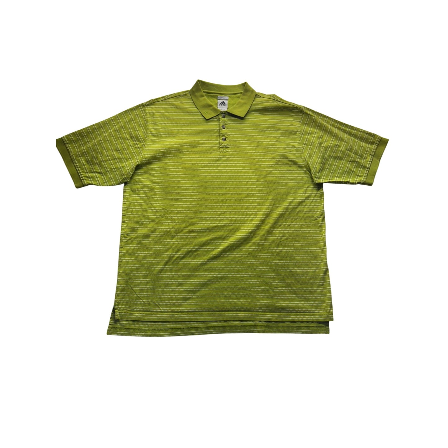 Vintage Adidas 2XL Green Striped Golf Polo Shirt  #7872