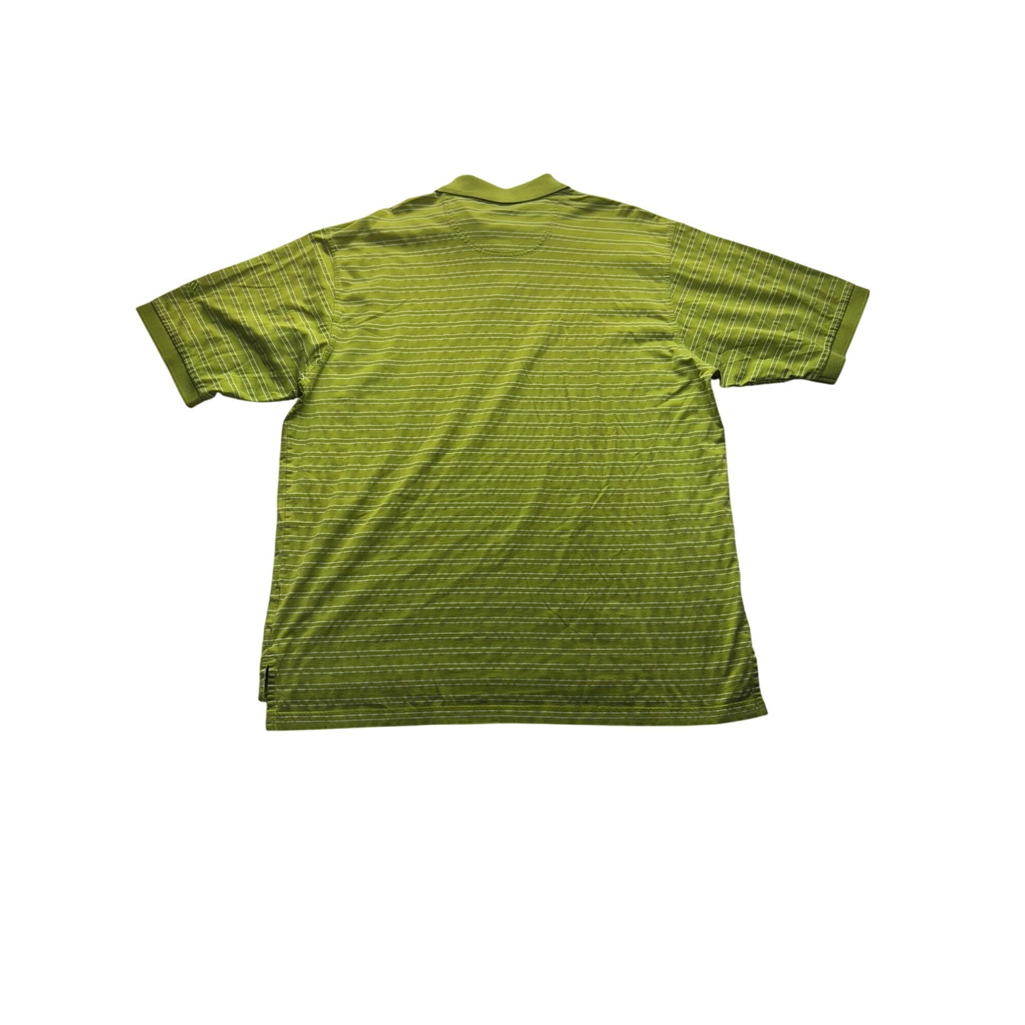 Vintage Adidas 2XL Green Striped Golf Polo Shirt  #7872