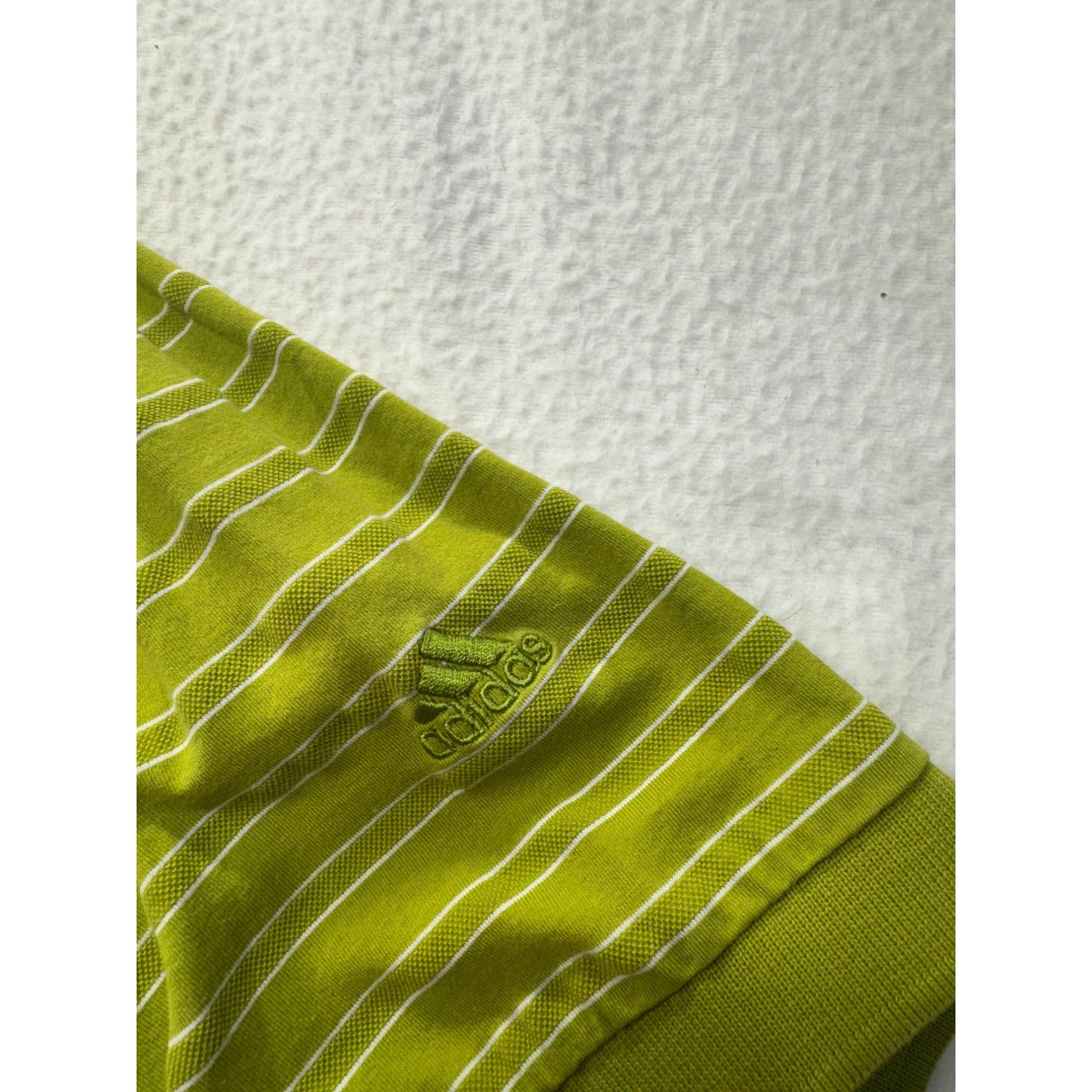 Vintage Adidas 2XL Green Striped Golf Polo Shirt  #7872