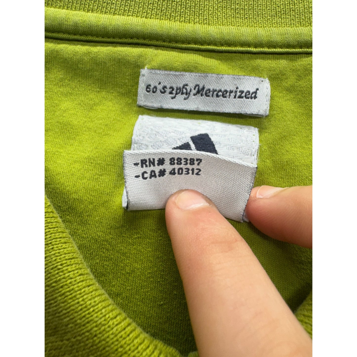 Vintage Adidas 2XL Green Striped Golf Polo Shirt  #7872