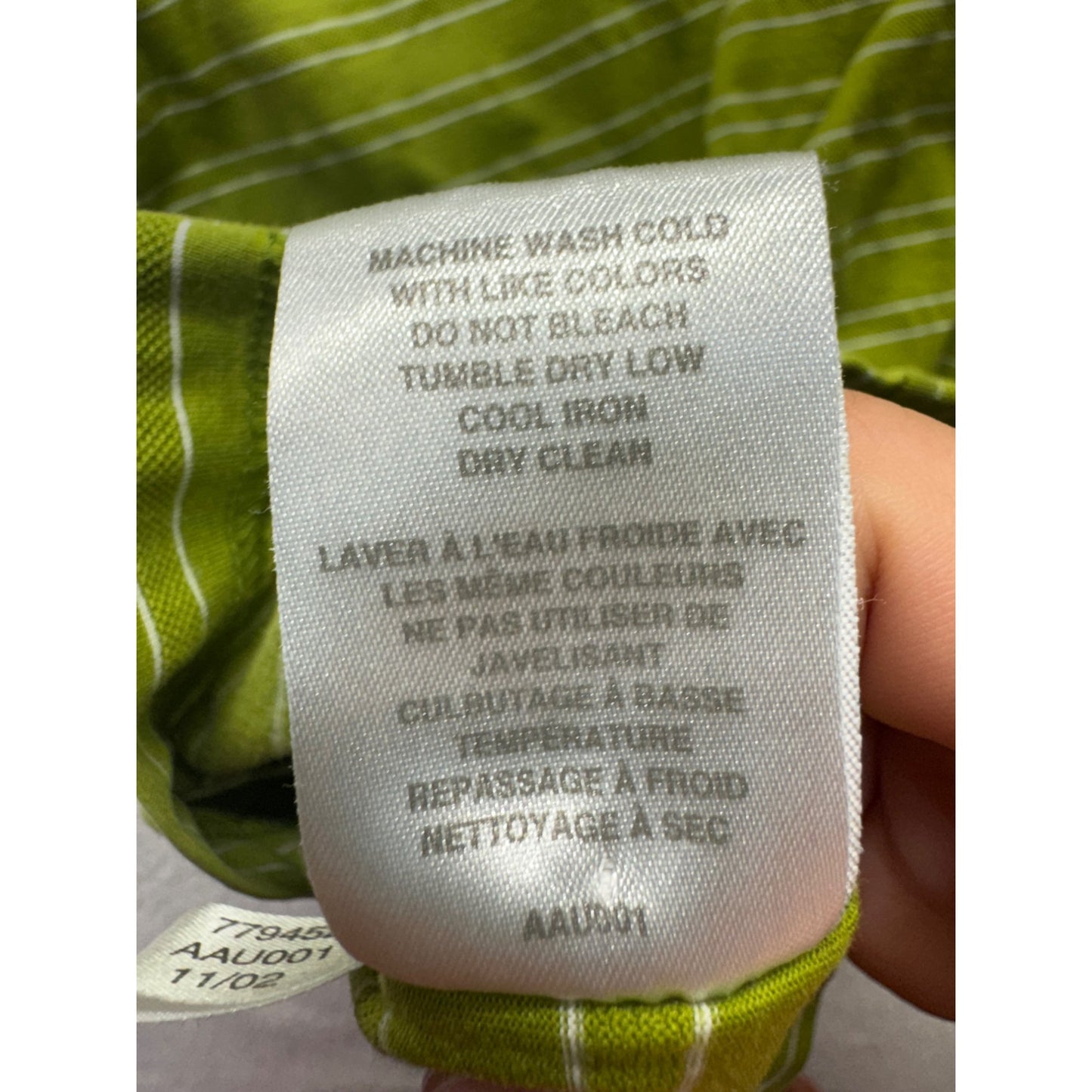 Vintage Adidas 2XL Green Striped Golf Polo Shirt  #7872