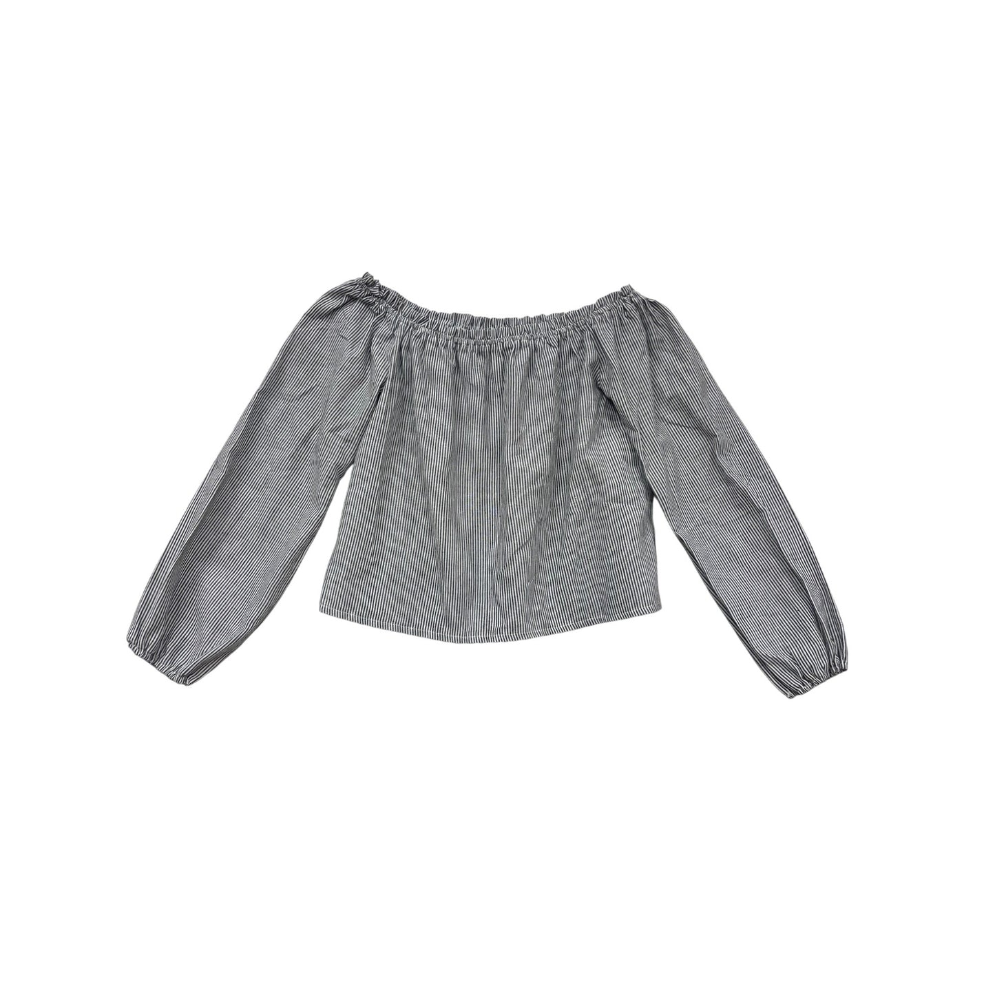 Brandy Melville Off-Shoulder Long Sleeve Striped Top #510A