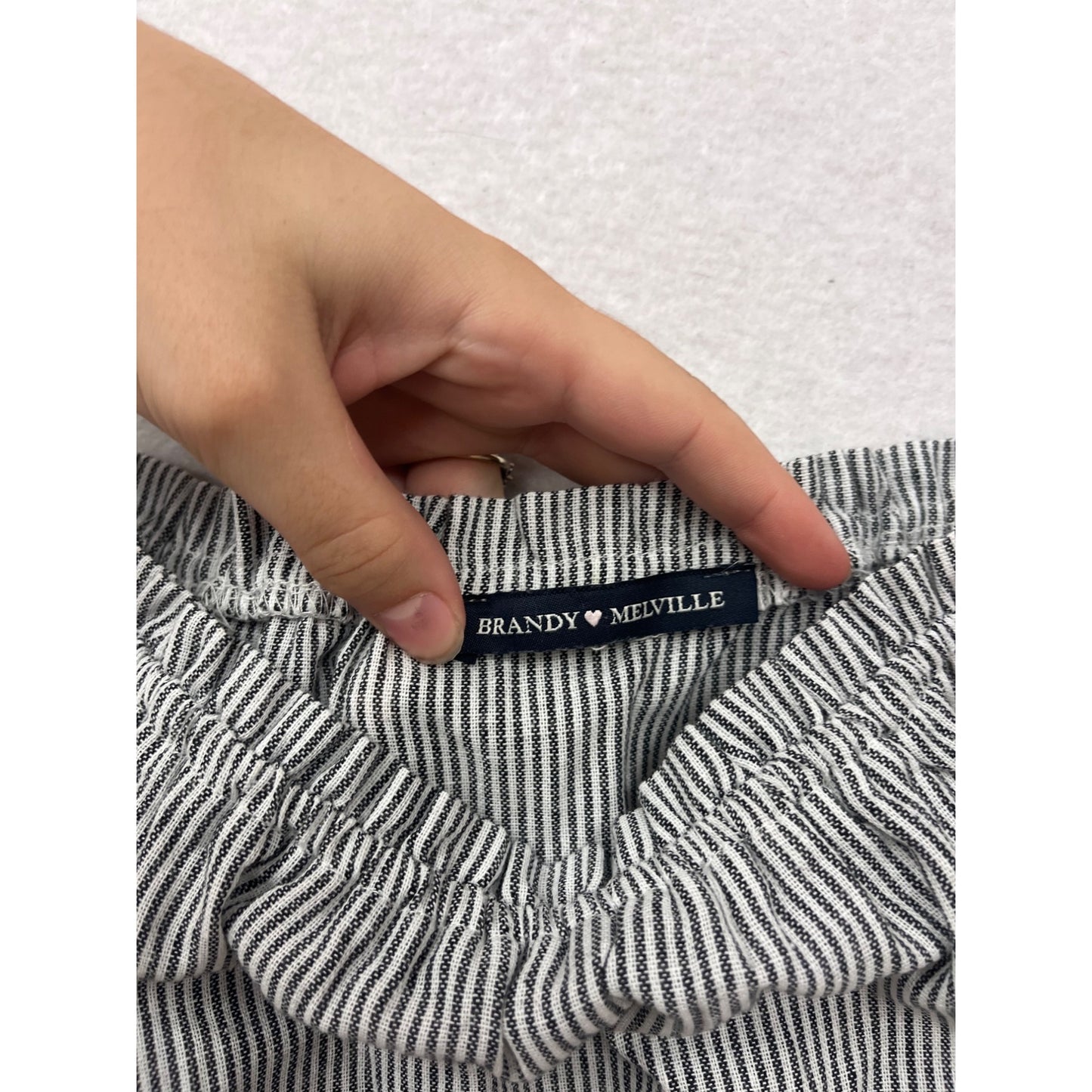 Brandy Melville Off-Shoulder Long Sleeve Striped Top #510A