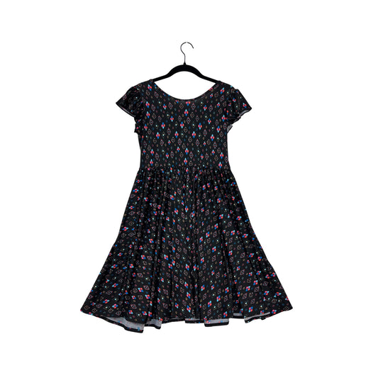 Girls Black Geometric Print Dress By DotDotSmile #8036