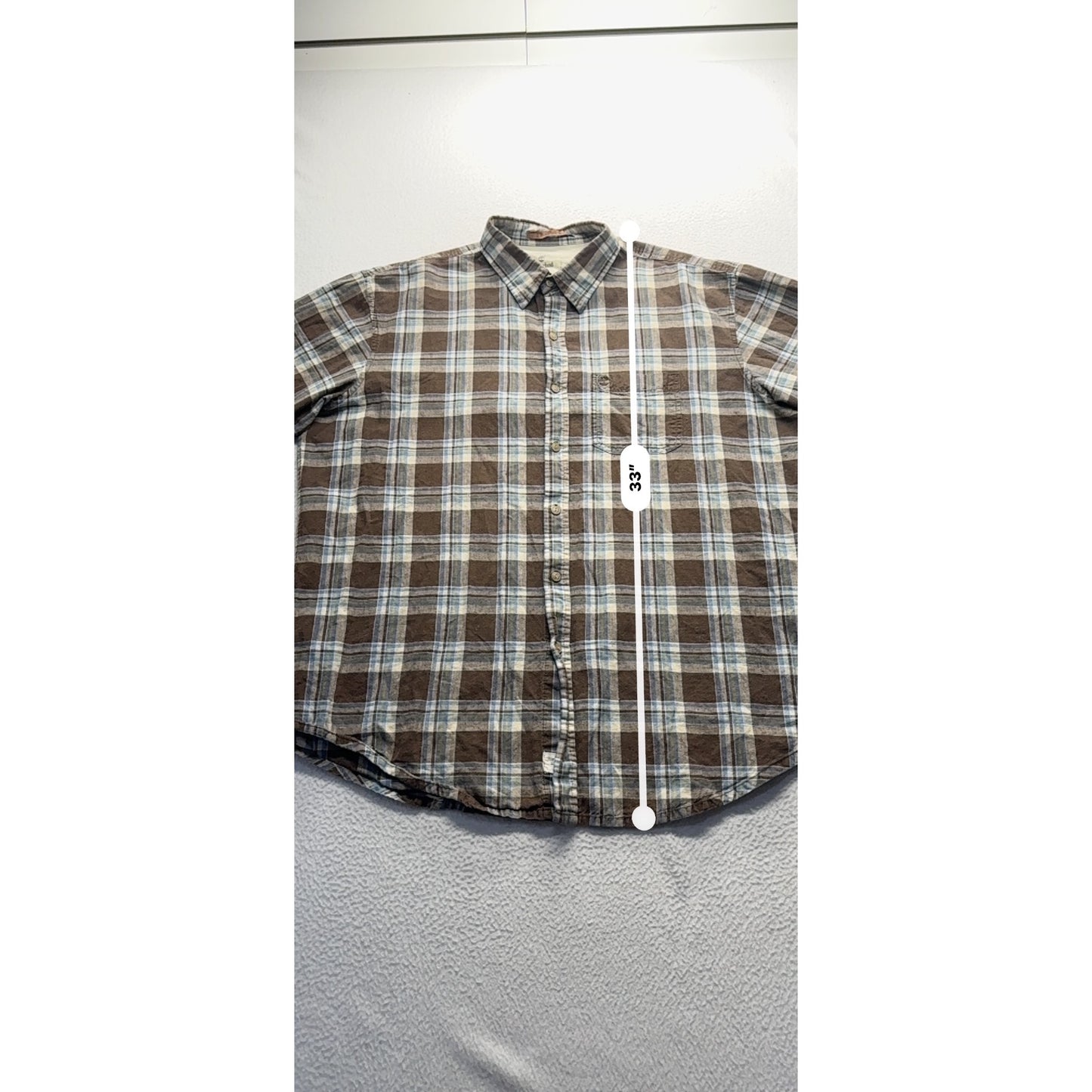 Timberland  Earthkeepers Linen Plaid Short Sleeve Button-Up Shirt  #7874