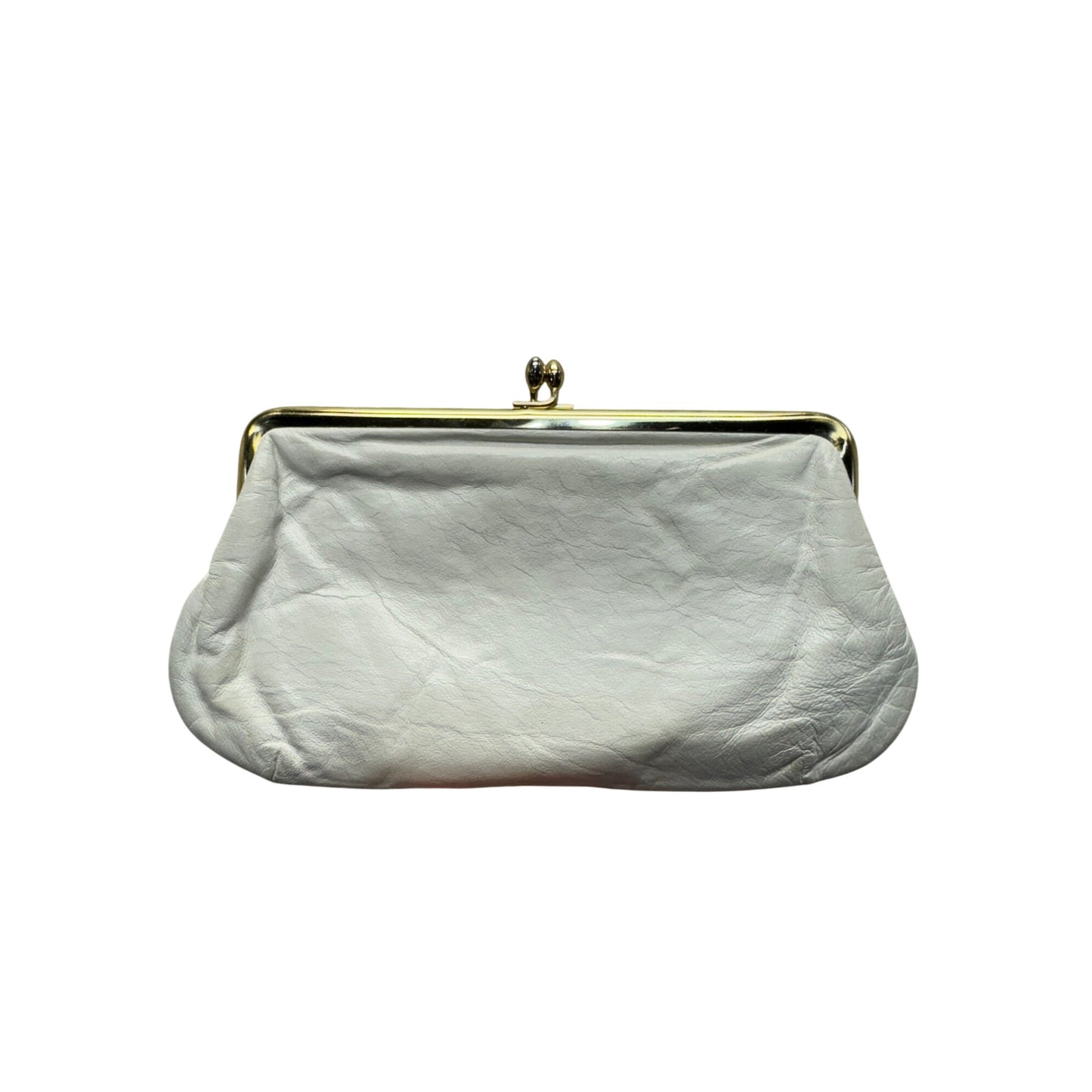 Vintage White Leather Coin Purse With Floral Embroidery 42B
