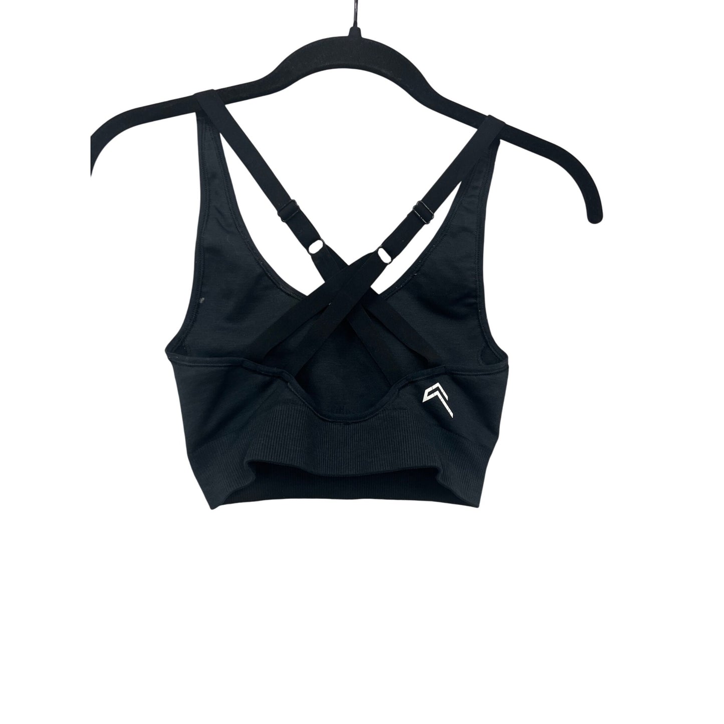 Womens Black Cross Back Seamless Sports Bra #380A