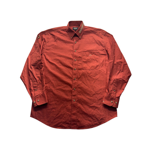 Resistol Western Shirt  Button-Down Long Sleeve Cotton Blend Red #7907