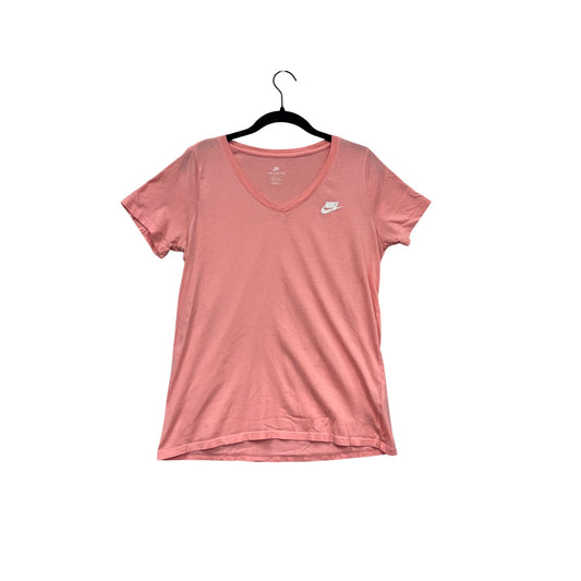 Nike V-Neck Athletic Tee Shirt Pink M #327A