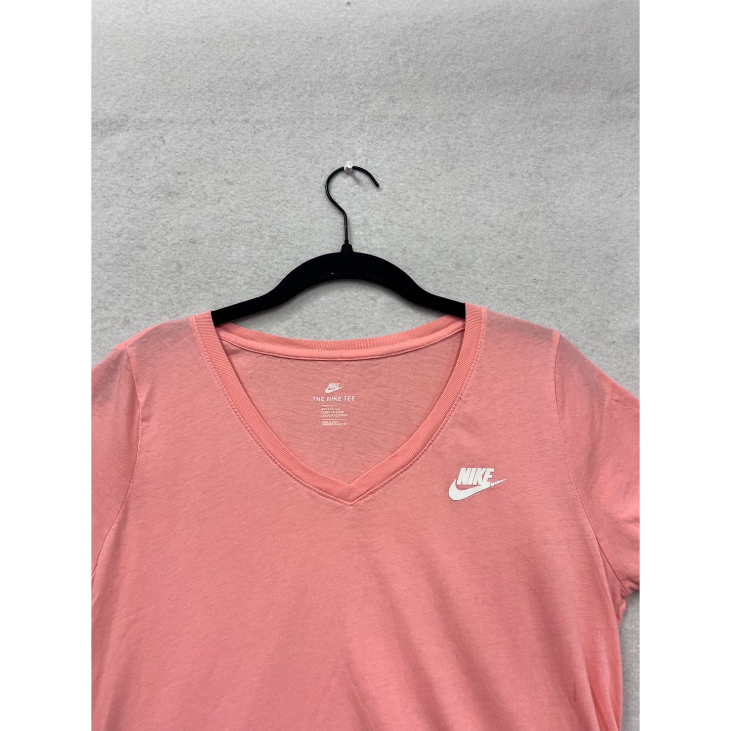 Nike V-Neck Athletic Tee Shirt Pink M #327A