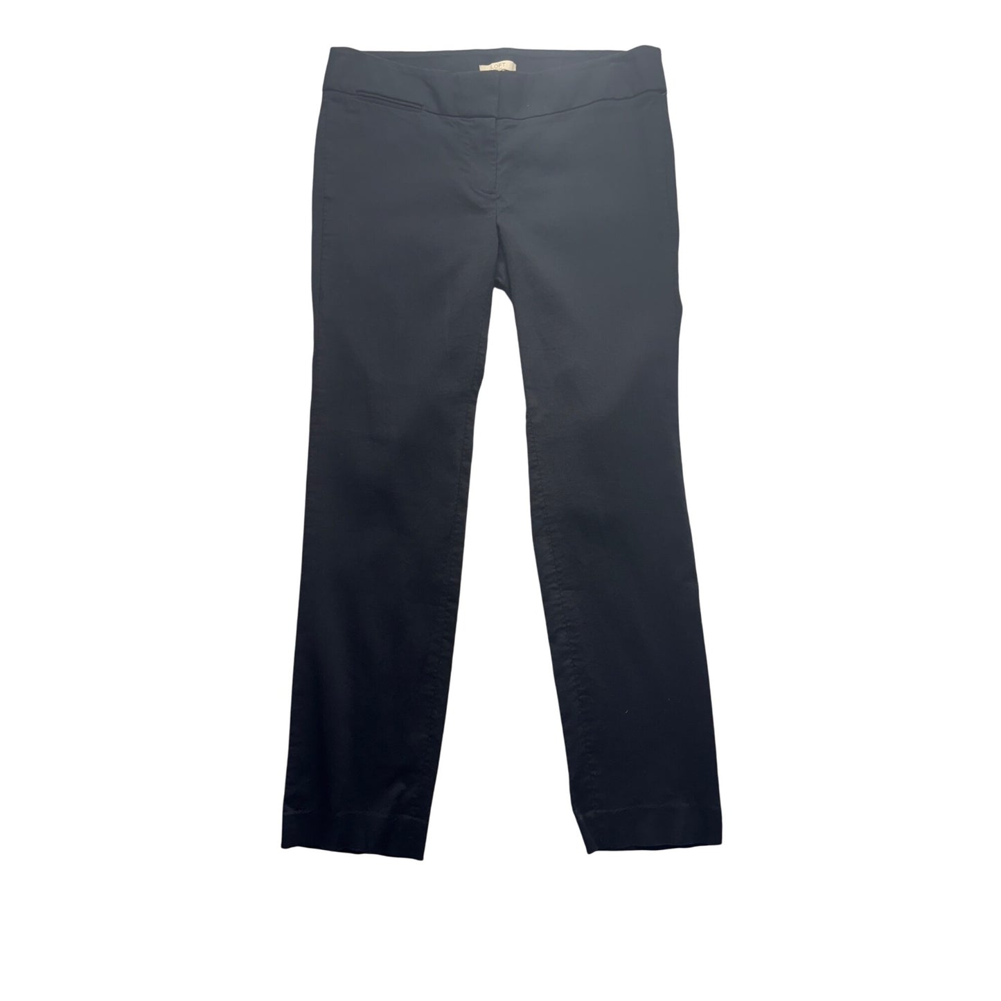 Loft Petites Marisa Black Straight-Leg Pants Size 6P Cotton Blend #9267
