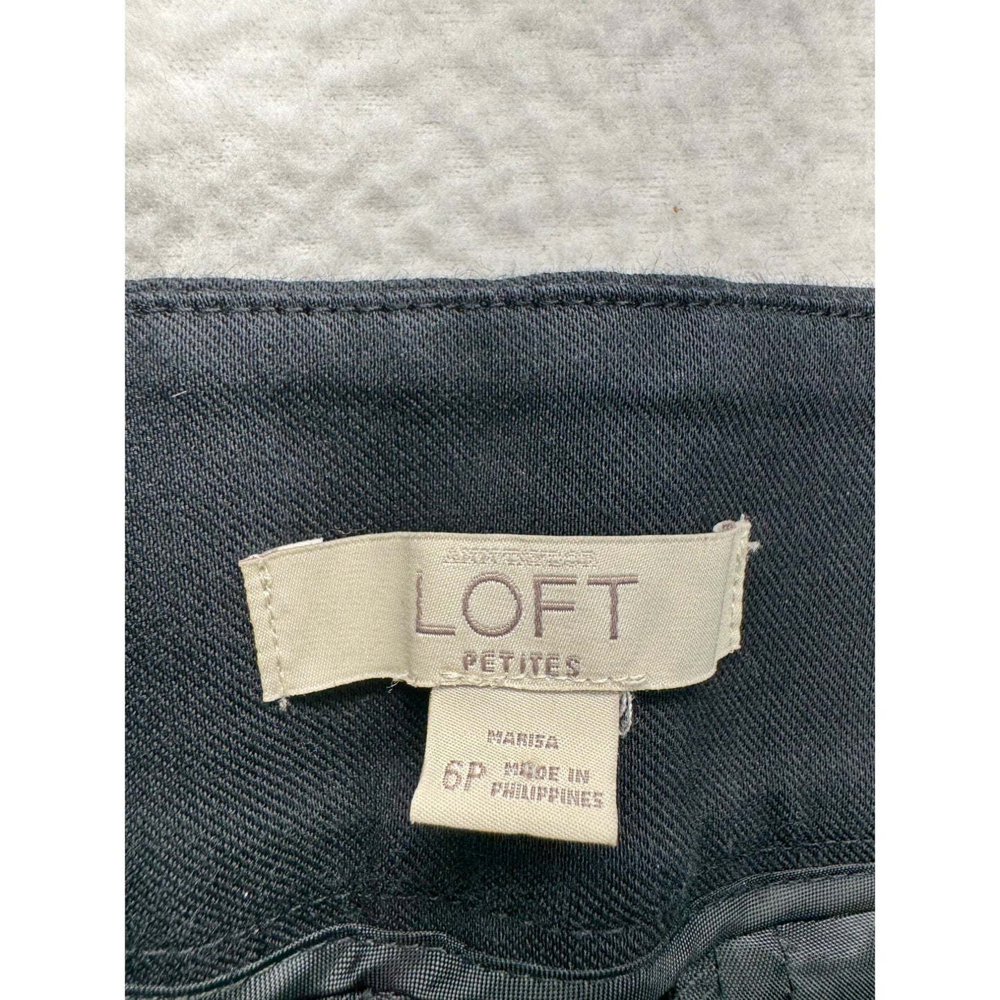 Loft Petites Marisa Black Straight-Leg Pants Size 6P Cotton Blend #9267
