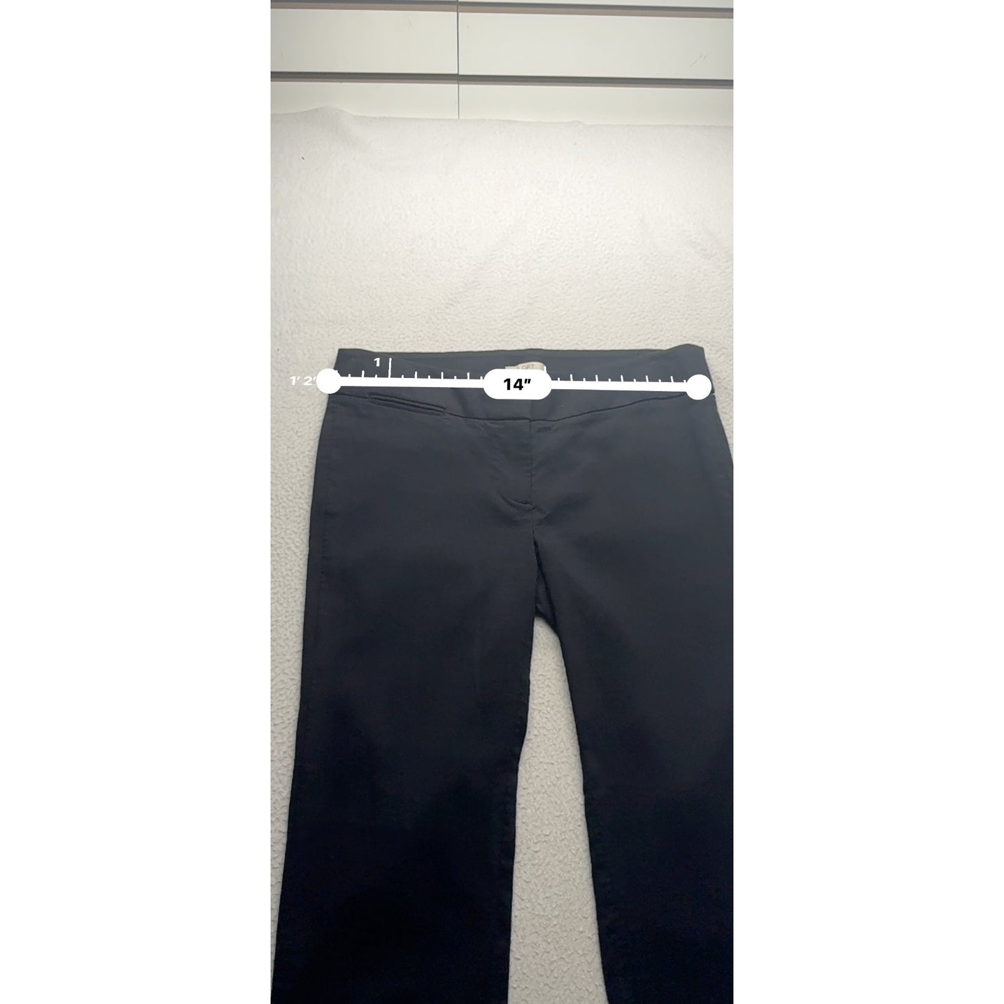 Loft Petites Marisa Black Straight-Leg Pants Size 6P Cotton Blend #9267