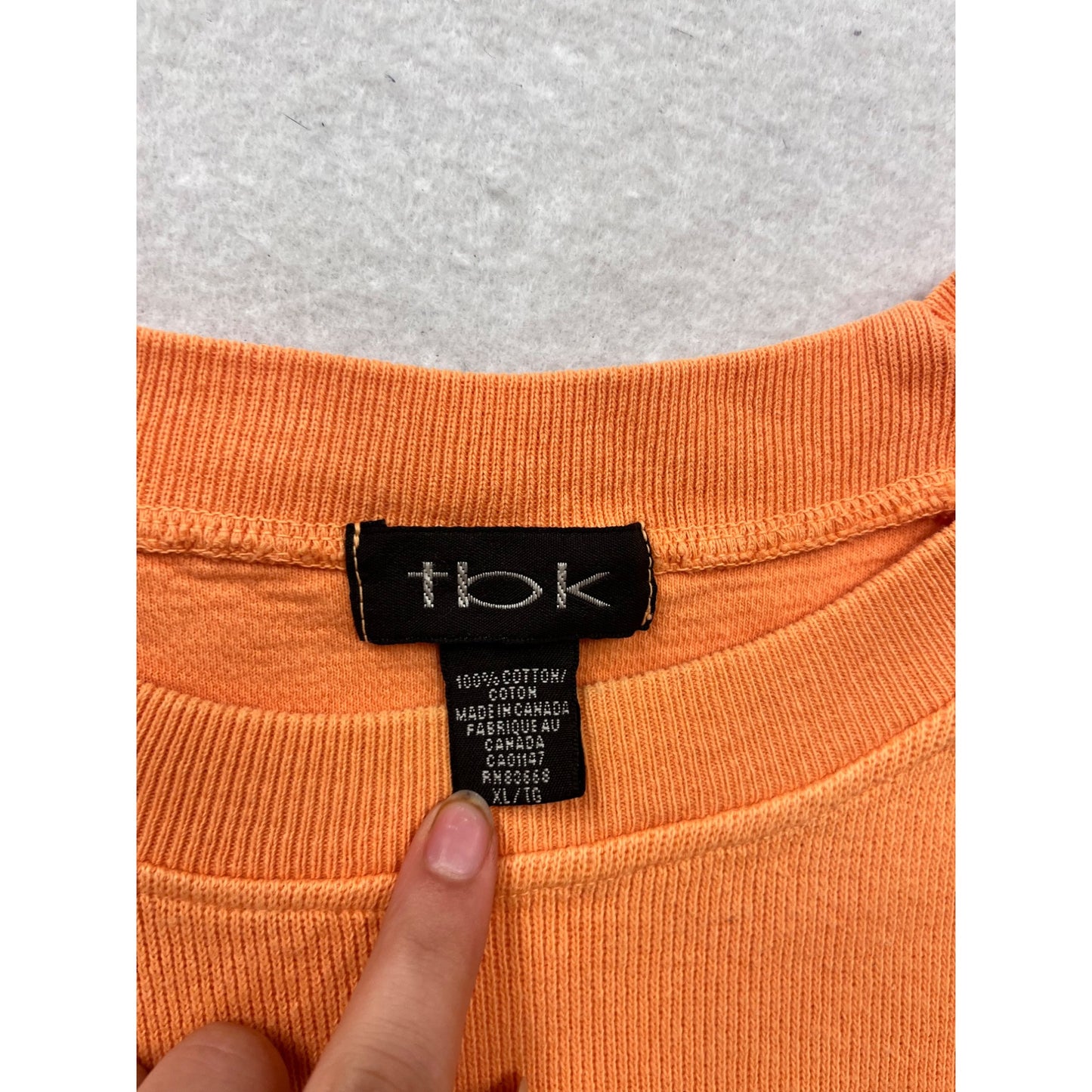 TBK Orange Crewneck Sweatshirt XL 100% Cotton #170A