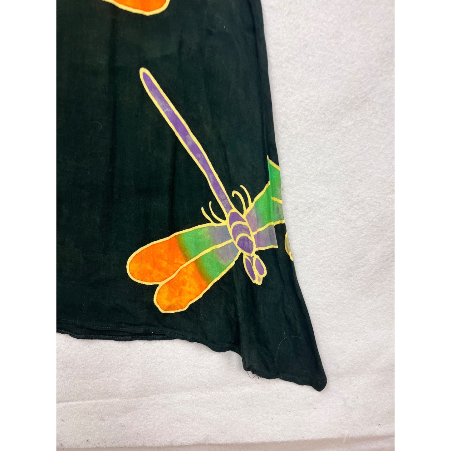 Black Sleeveless Tunic Top With Dragonfly Size 6 #8708