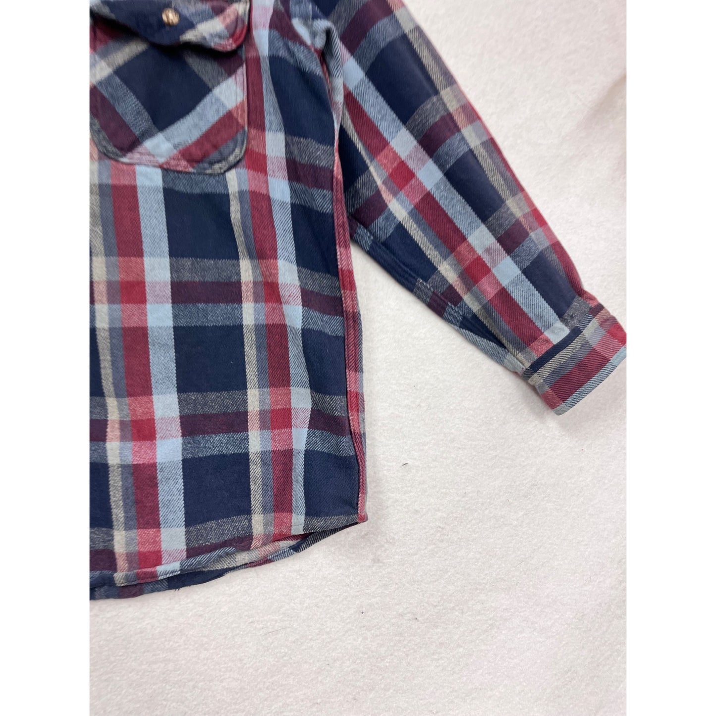 Field & Stream Vintage Plaid Flannel Button-Up Shirt With Pockets Size L #427A