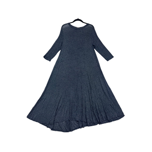 Flamingo Urban Blue & White Striped Long Dress L #537A