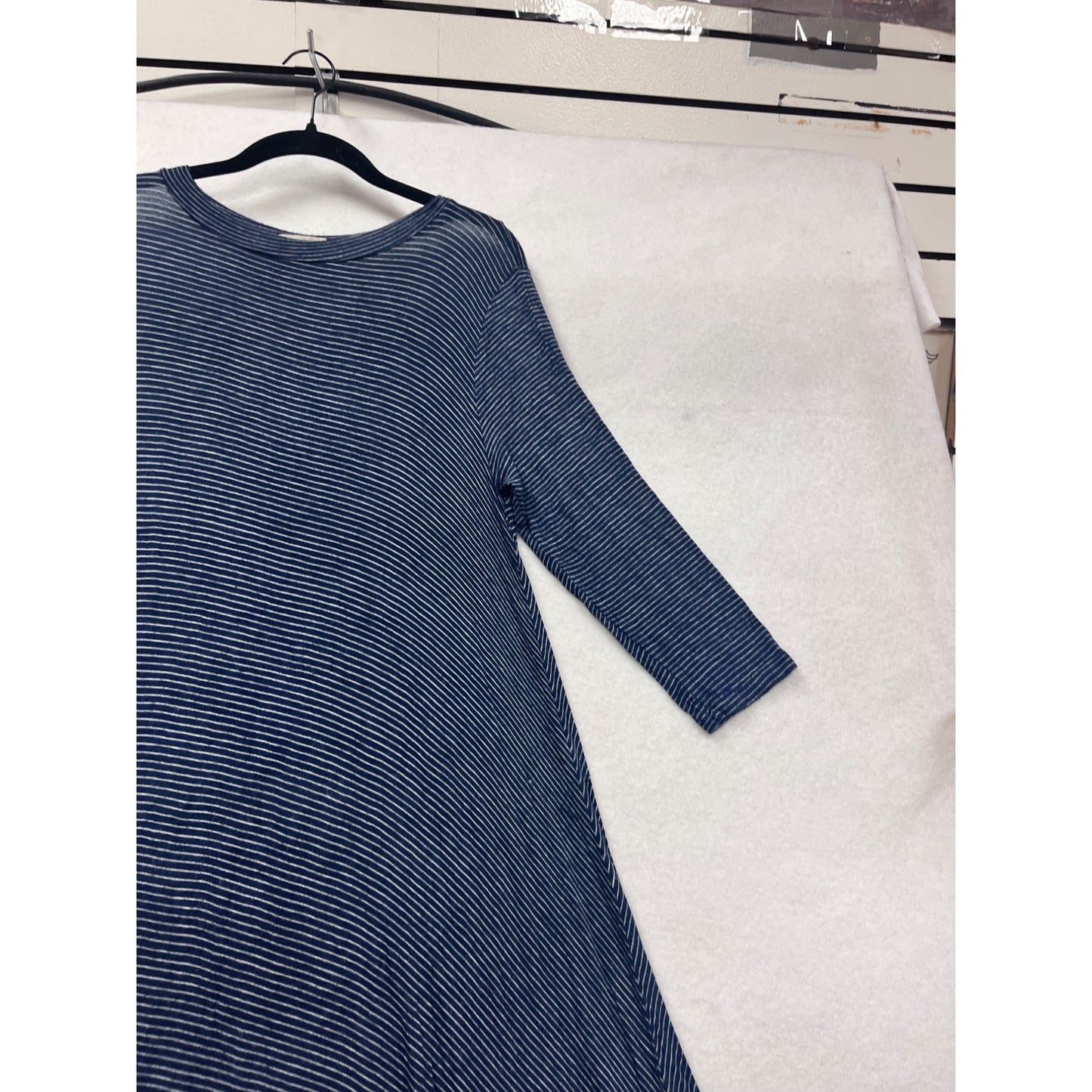 Flamingo Urban Blue & White Striped Long Dress L #537A