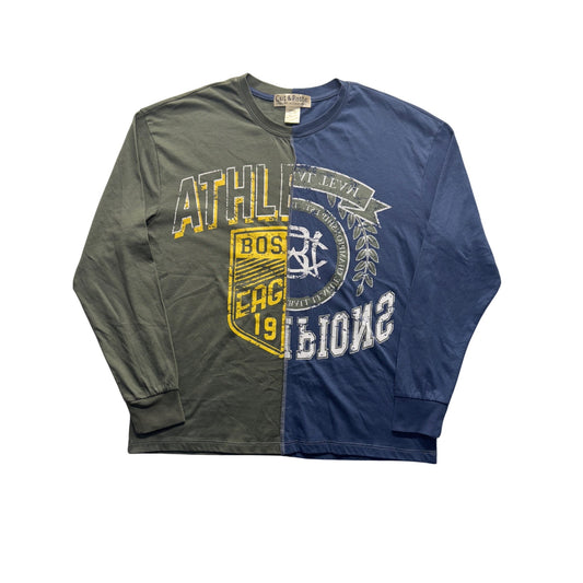 Cut & Paste X-Small Colorblock Long Sleeve Graphic Tee #9339