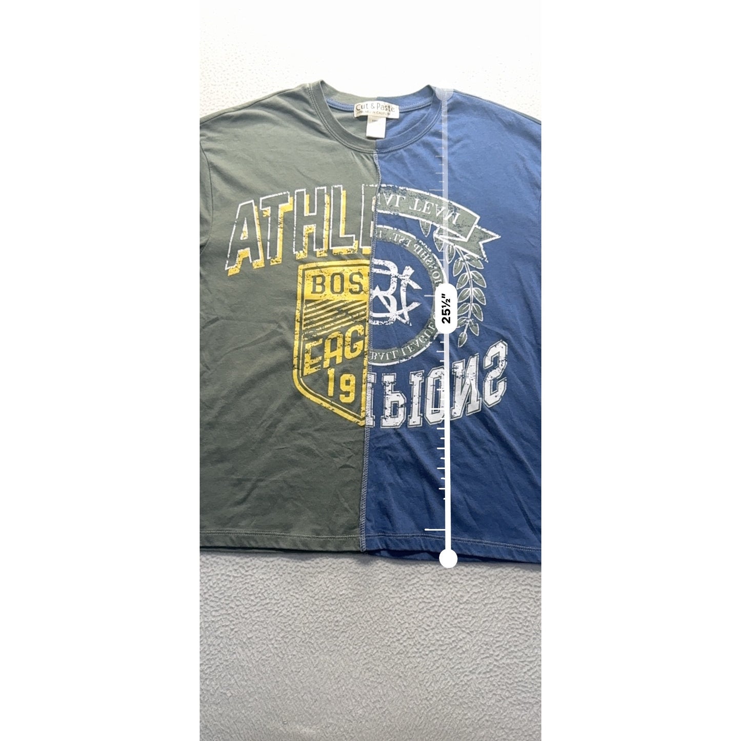 Cut & Paste X-Small Colorblock Long Sleeve Graphic Tee #9339