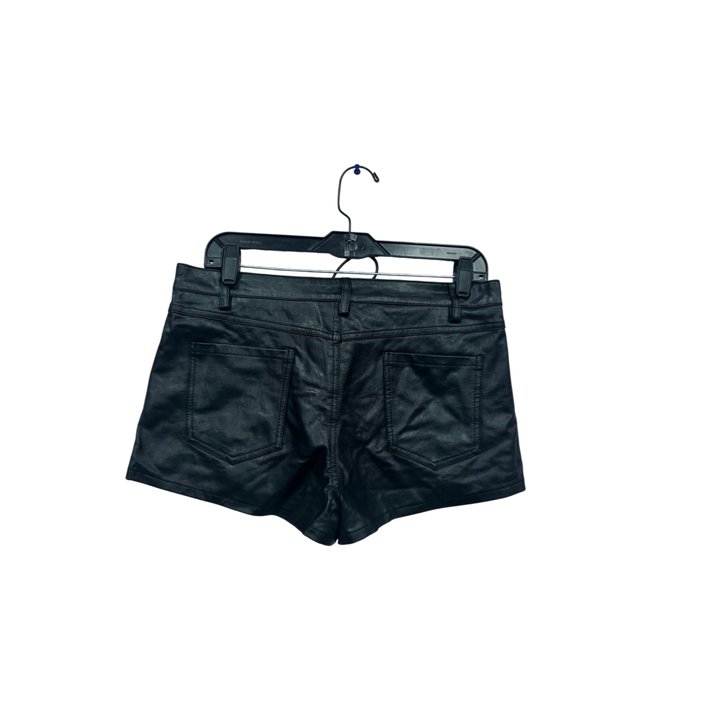 Current Mood Black Faux Leather Lace-Up Shorts Size L #850A