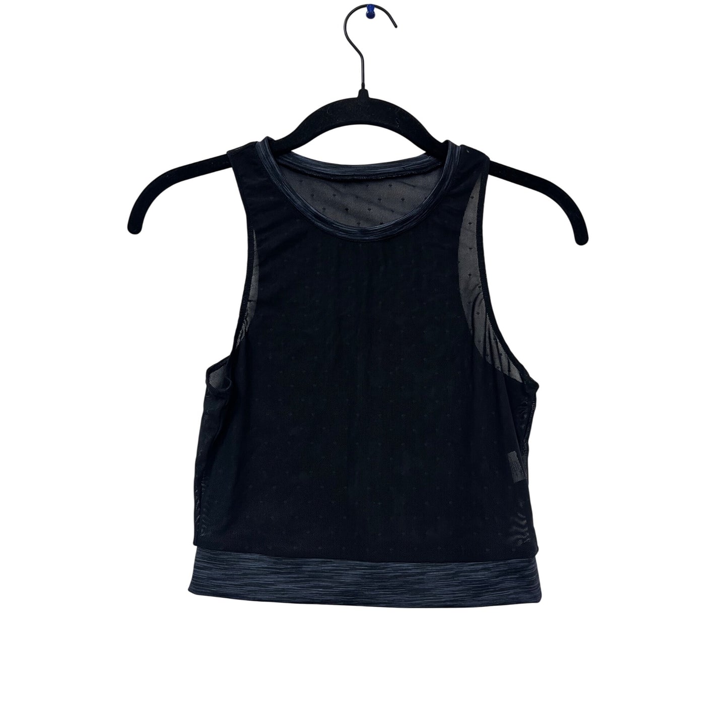 Black Mesh Athletic Tank Top Zyia Active Workout Crop #659A