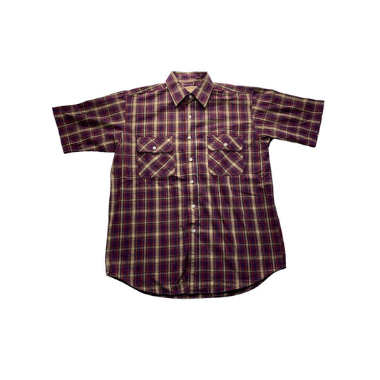 Big Mac Vintage Plaid Short Sleeve Button-Up Shirt #7405