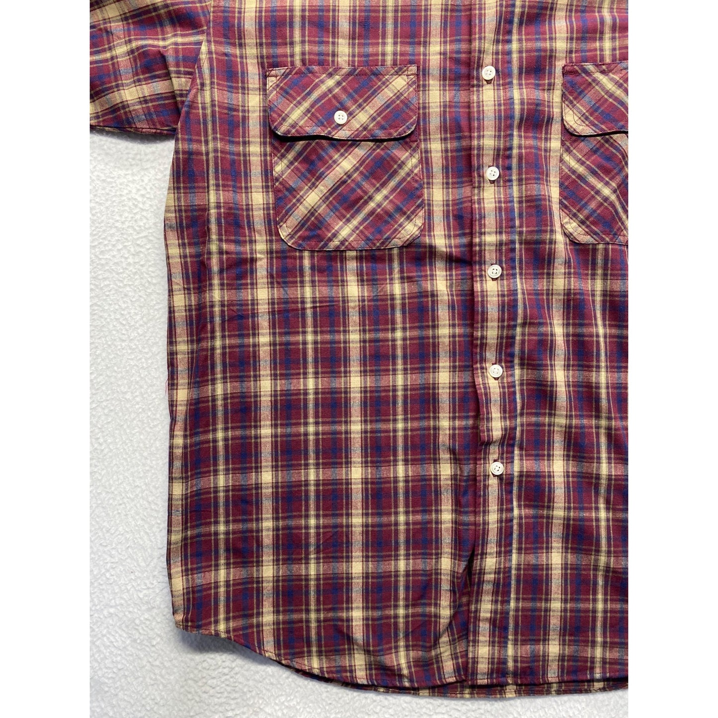 Big Mac Vintage Plaid Short Sleeve Button-Up Shirt #7405