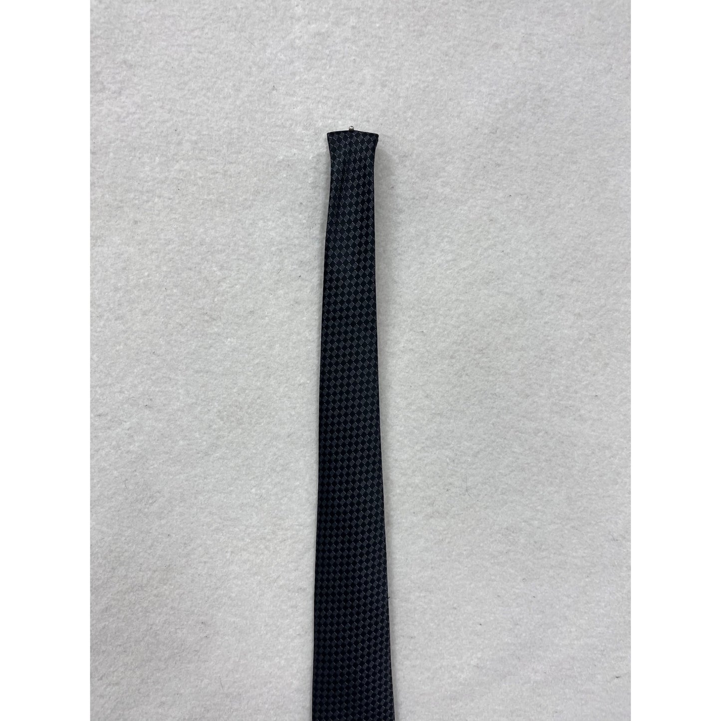 Black & Gray Checkered Silk Tie Cucita A Mano Handmade In Italy #8663