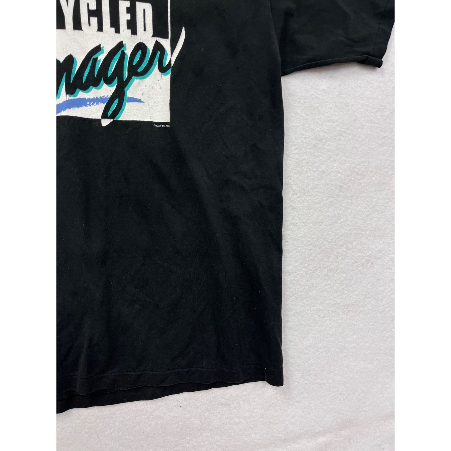 Large Black Graphic T-Shirt "Im Not Old Im a Recycled Teenager" #8769