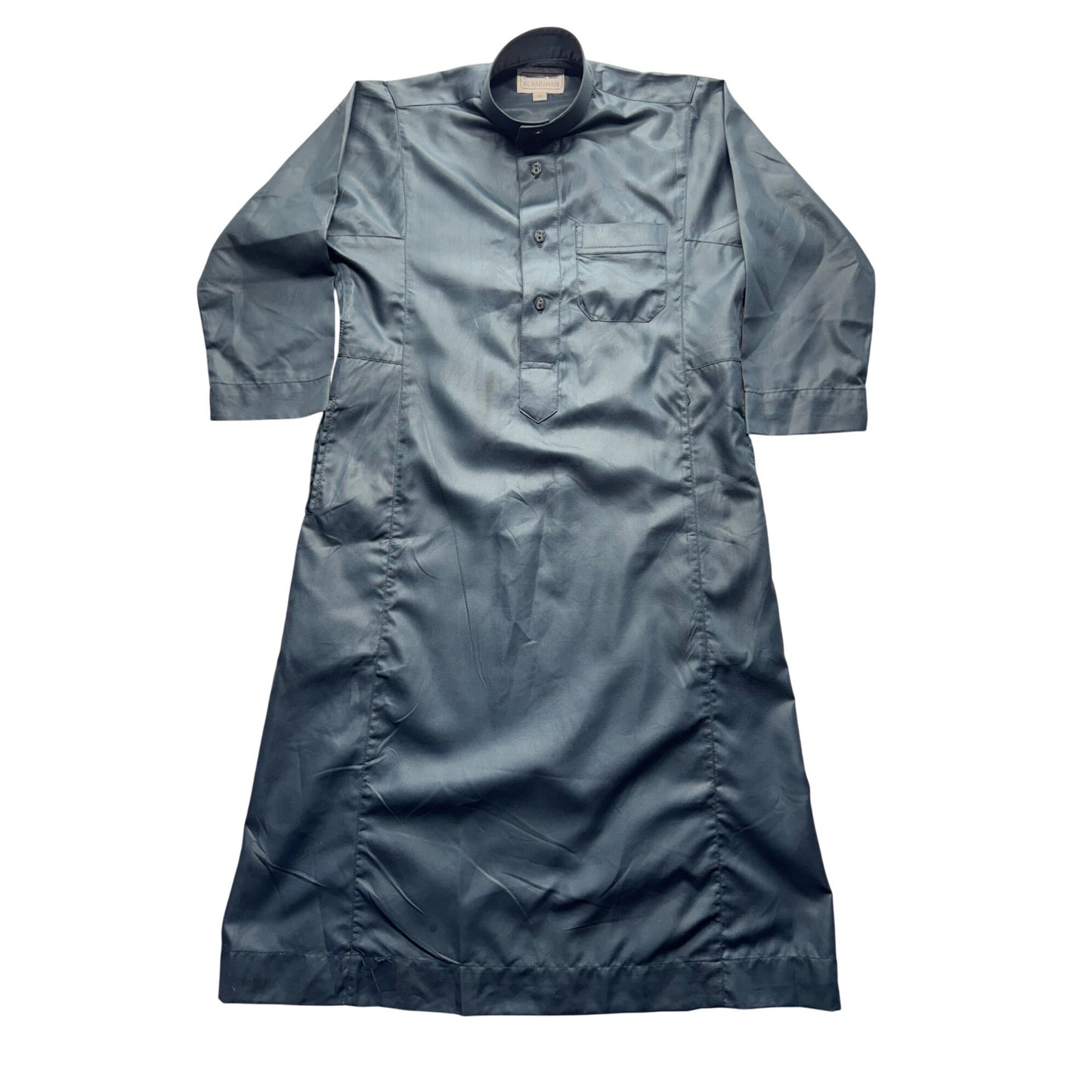 Al Haramain Blue Thobe Kurta With Pockets & Button-Up Collar Size 58 #9349