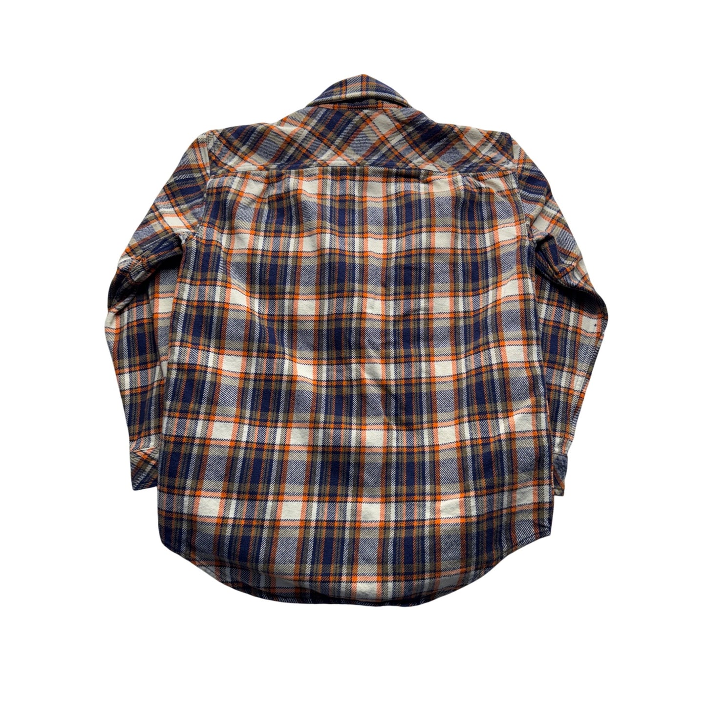 Gap Kids L (10) Plaid Button-Up Shirt Blue/Orange Long Sleeve Cotton Blend #7766