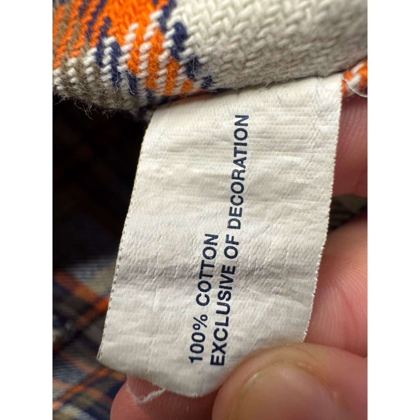Gap Kids L (10) Plaid Button-Up Shirt Blue/Orange Long Sleeve Cotton Blend #7766