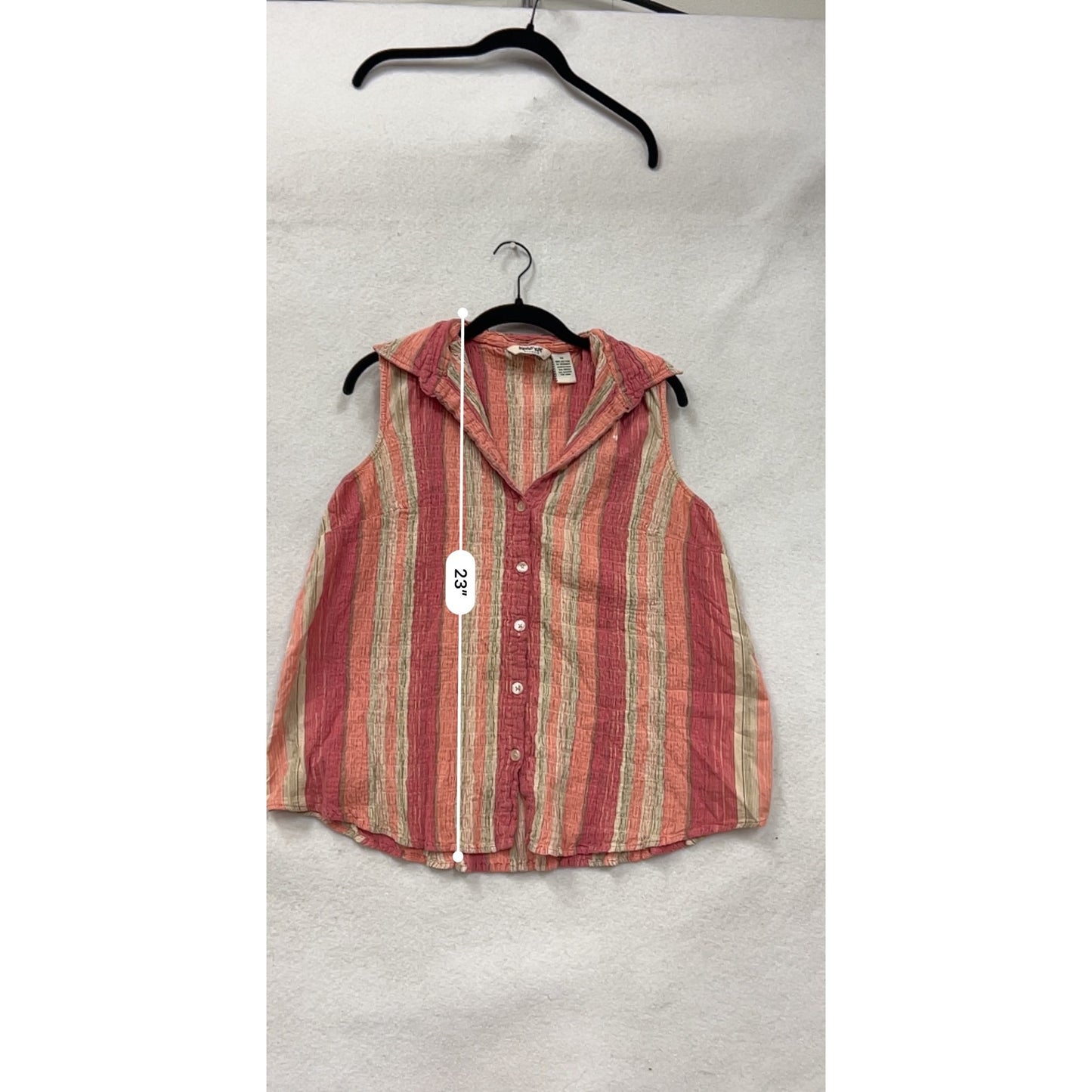 Krazy Kat Stretch Sleeveless Button-Up Collared Shirt #8582