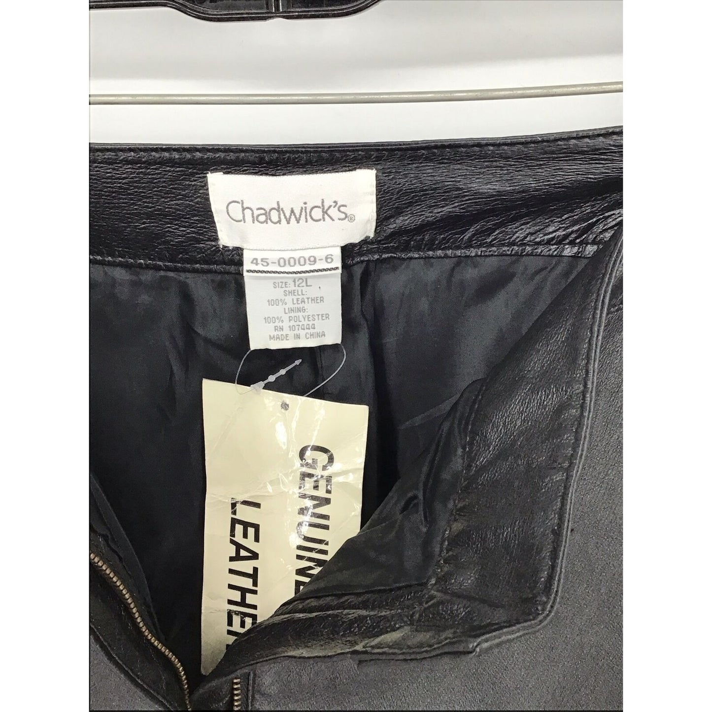 Black Leather Pants, Size 10, Fully Lined , by Chadwicks #1009