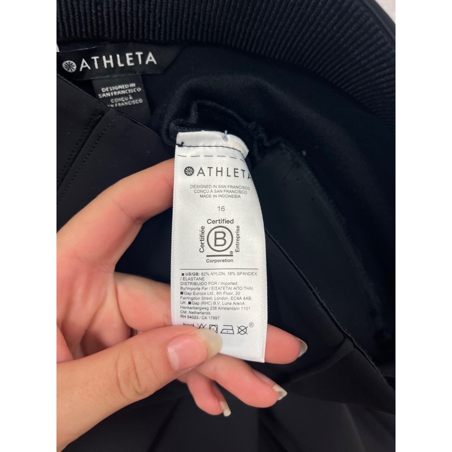 Athleta Size 16 Black High-Waist Ankle Pants #221A