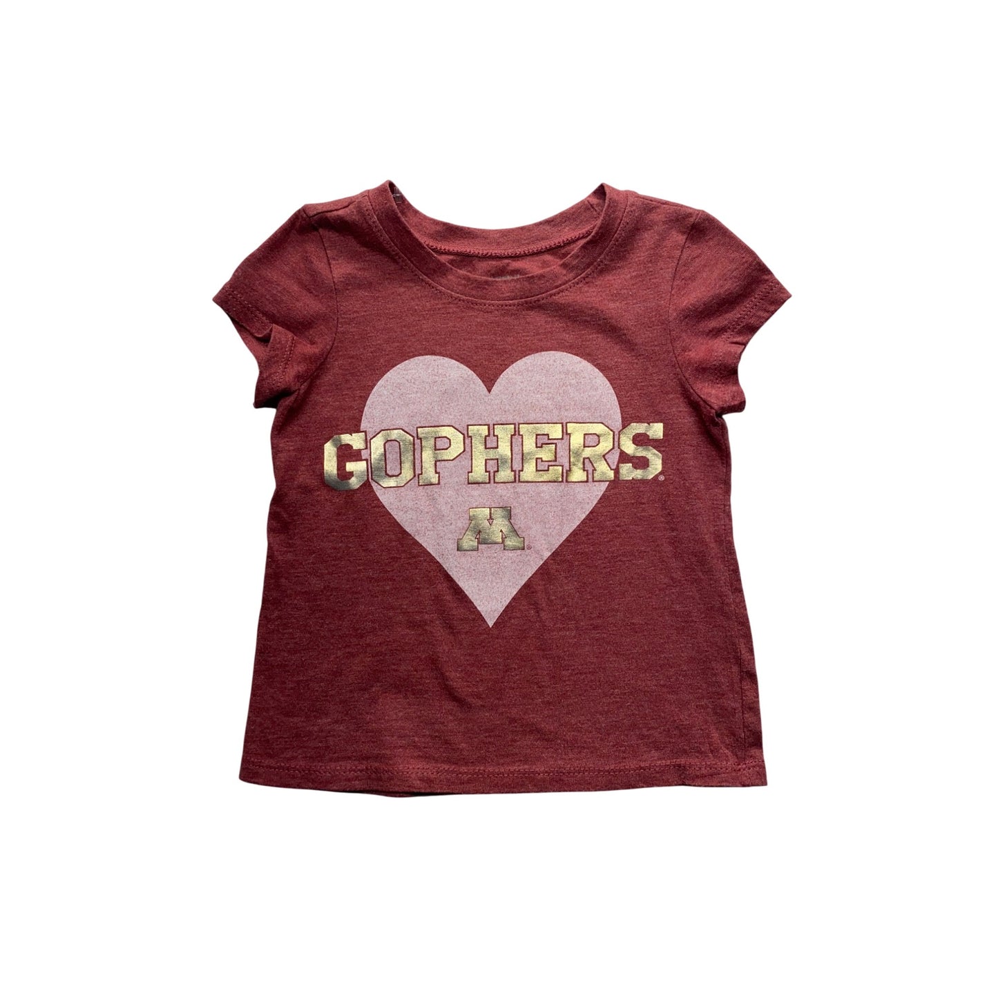 Minnesota Gophers baby T-Shirt Maroon Heart Logo Design #7181