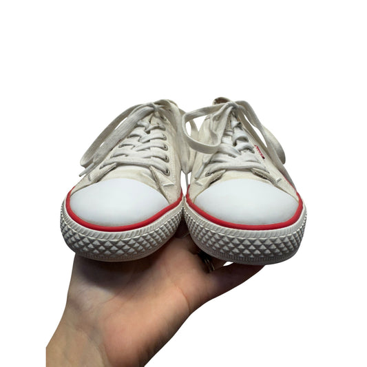 Levis White Canvas Sneakers With Red Trim #347B