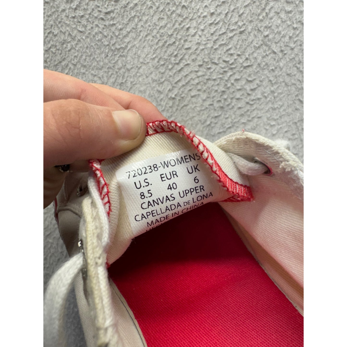 Levis White Canvas Sneakers With Red Trim #347B