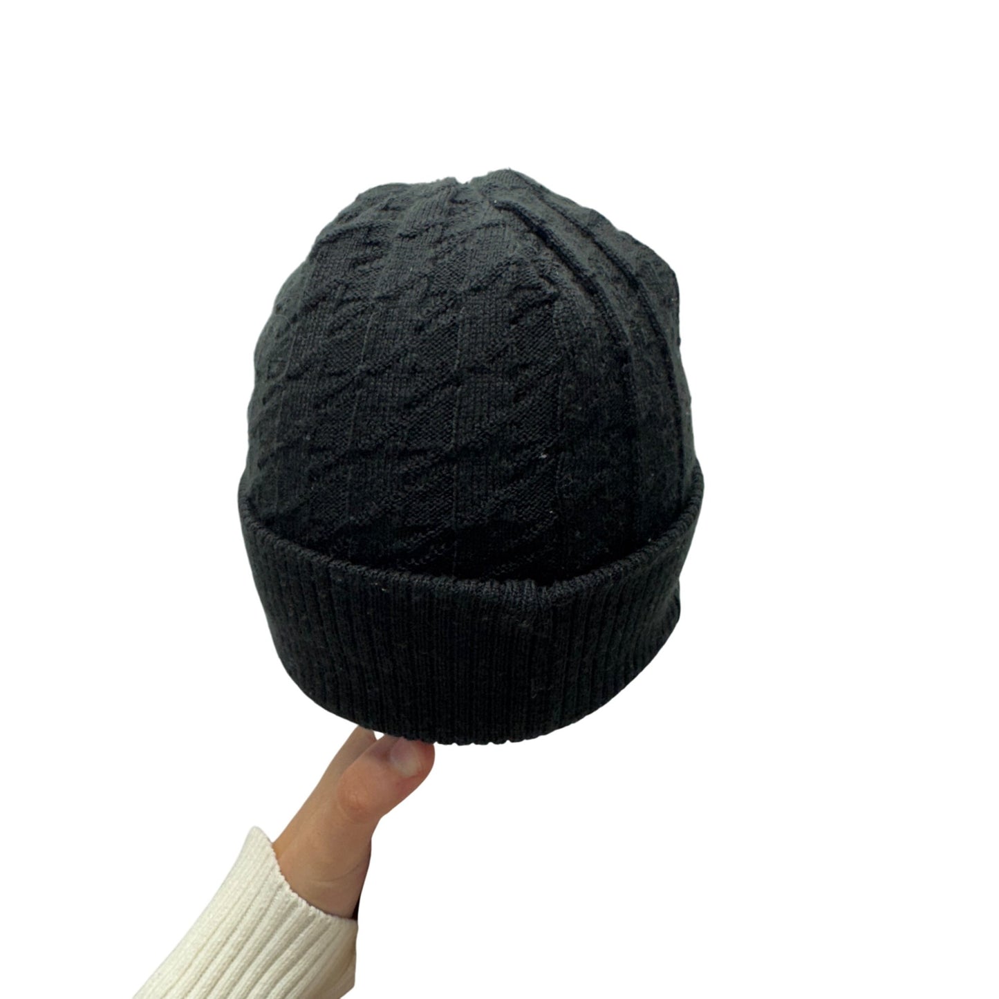 Jordan Black Knit Bucket Hat With Diamond Pattern One Size 100% Acrylic #9853