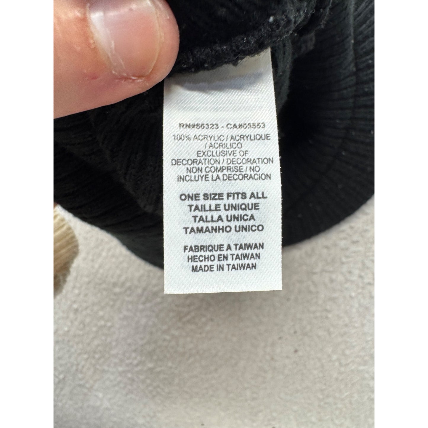 Jordan Black Knit Bucket Hat With Diamond Pattern One Size 100% Acrylic #9853