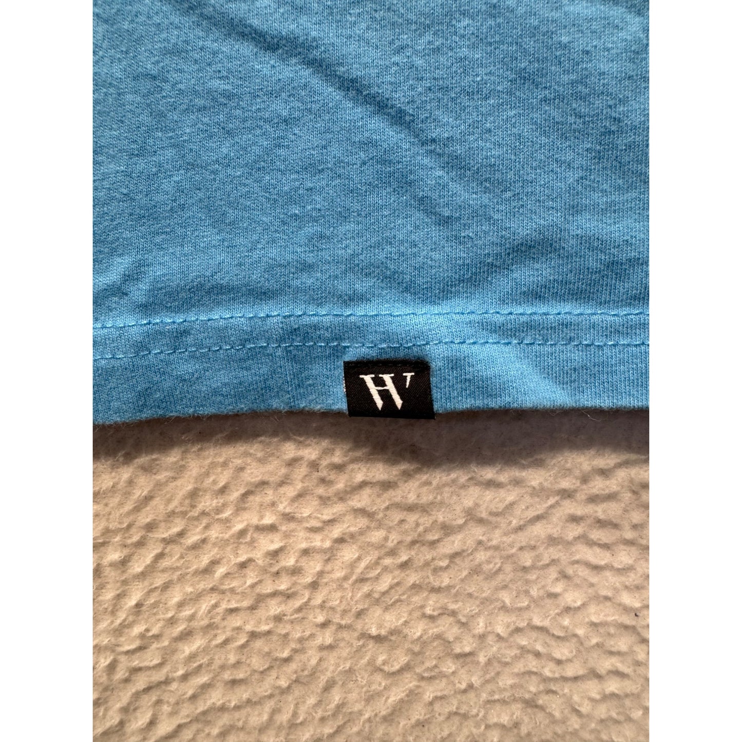 Houston White Blue Graphic Tee With Floral "W" Design 100% Cotton Size L #9314
