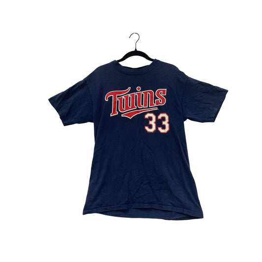 Justin Morneau Minnesota Twins #33 Navy Blue T-Shirt Mens Medium #8084