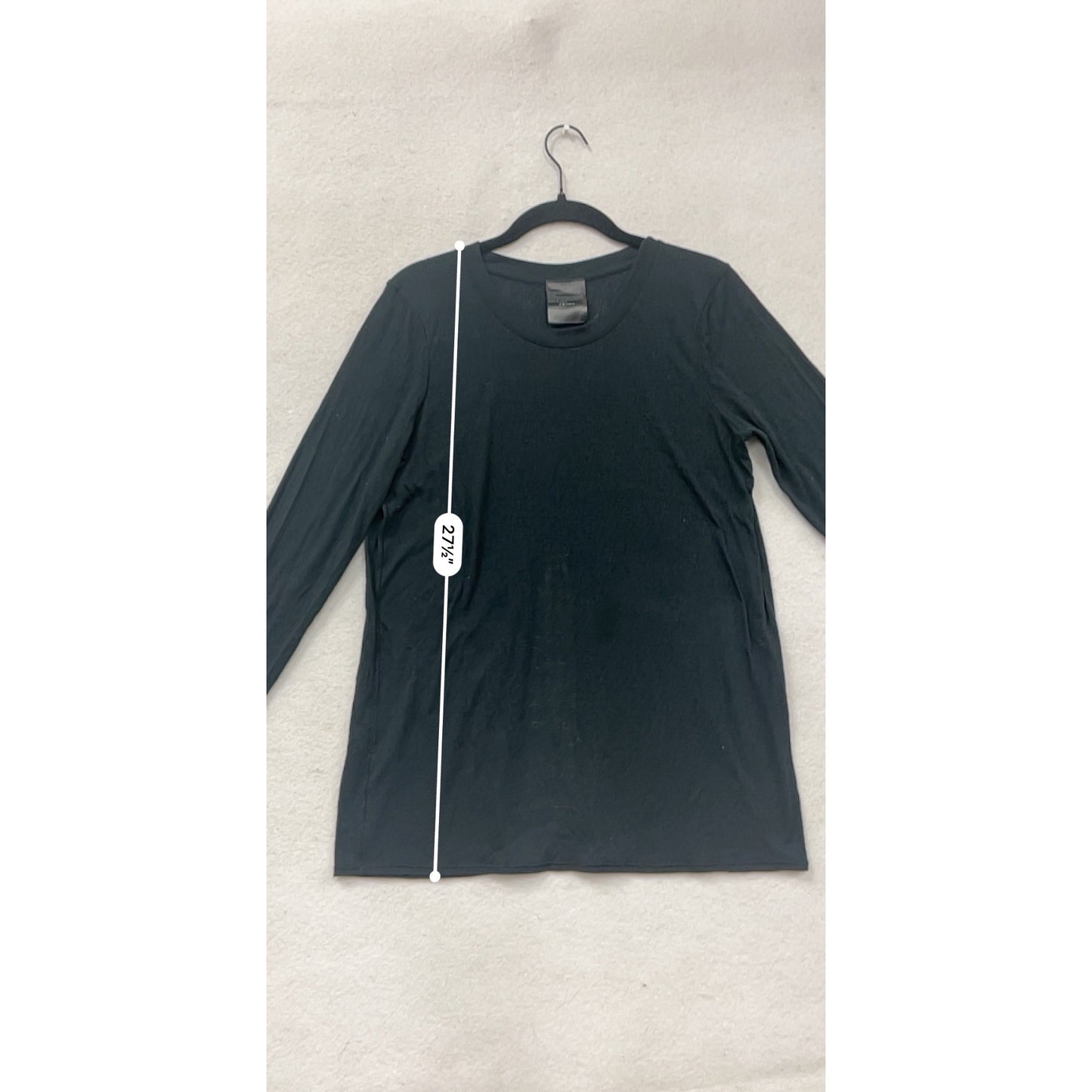 Black Long-Sleeve Tunic Top S/M #8550