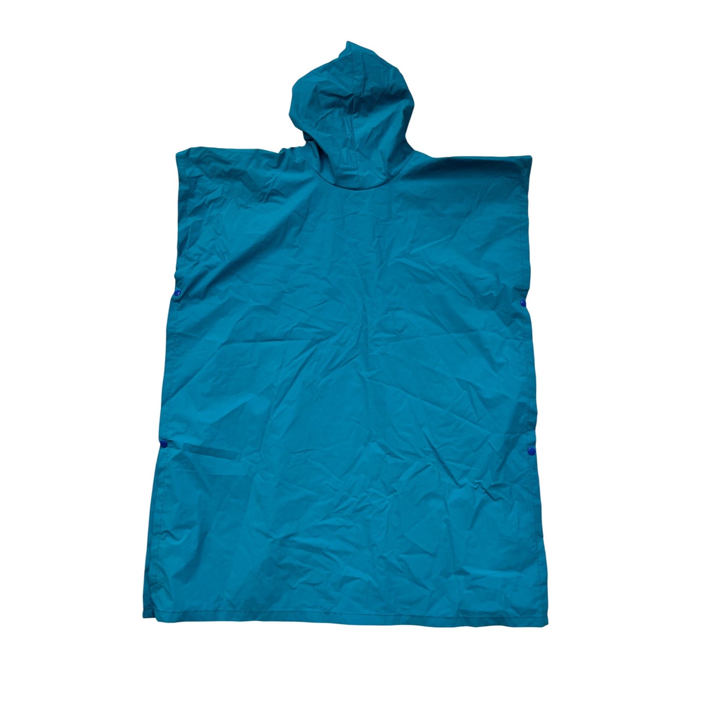 Lands End Kids OSFA Blue Hooded Waterproof Rain Poncho #8432